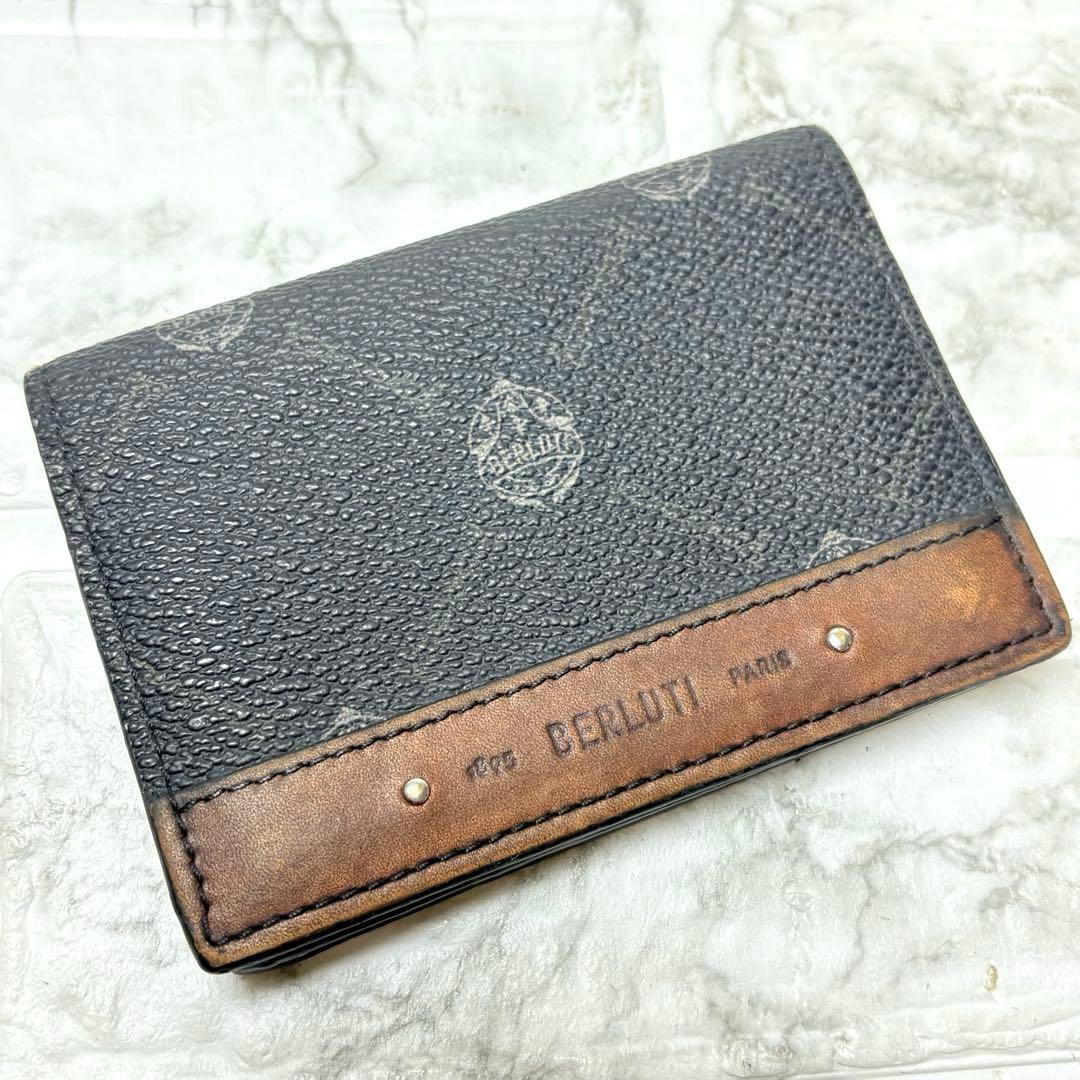 美品 ベルルッティ BERIUTI 名刺入れ カードケース パスケース ホールマーク カリグラフィ レザー 財布 拍卖