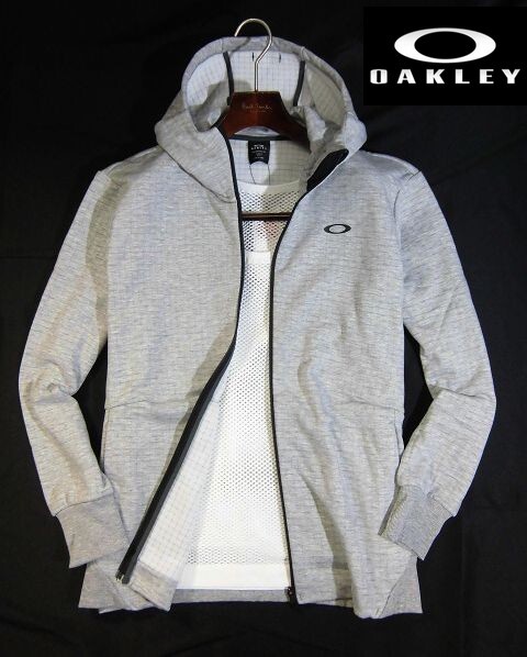 K火11103新品▼ オークリー ゴルフに最適 【 L 】 グレー系 フリースジャケット OAKLEY フーデッドジャケット ジップアップジャケット拍卖