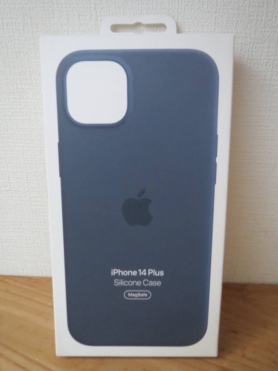 純正 Apple アップル iPhone 14 Plus MagSafe対応 シリコンケース ストームブルー MPT53FE/A 未使用品拍卖