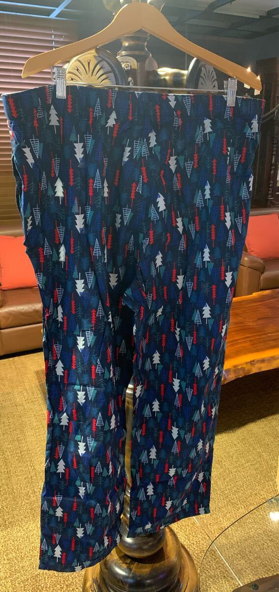 激レア!OLD NAVY オールドネイビー XL 未使用 綿100% ステテコパンツ 総ゴム ネイビー系 ツリー柄 ルームウェア リラックスパンツ拍卖