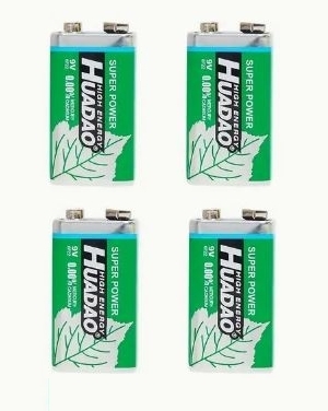 9Vマンガン電池 4本 6F22 9V型 乾電池 HUADAO 9ボルト角型電池 006P 感知器 おもちゃ 無線機 検知器 コントローラーエフェクター拍卖