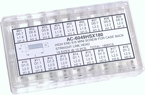 時計ネジ マイナスネジ 18サイズ全180 6049HSX 180 時計メガネ マイクロネジ 極小ネジ ・裏蓋ネジ セット 精密ねじ 種類本拍卖