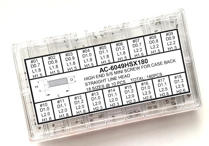 時計ネジ マイナスネジ 18サイズ全180 6049HSX 180 時計メガネ マイクロネジ 極小ネジ 裏蓋ネジ 精密ねじ 種類本数多数 宅配便拍卖