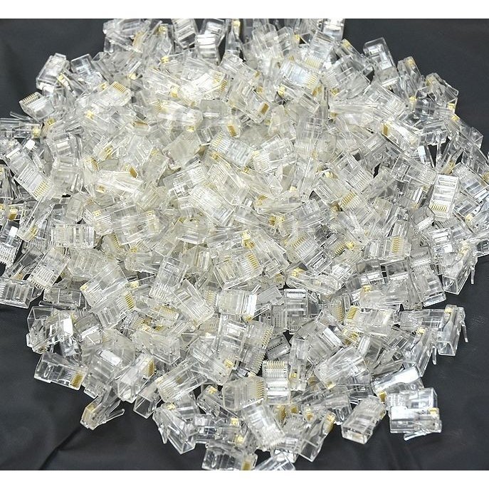 送料無料 LAN コネクタ モジュラープラグ カテゴリ6 CAT6e 仕様 1000個 RJ-45 カテゴリ5 CAT5eにも対応 8極8芯 8P8C拍卖