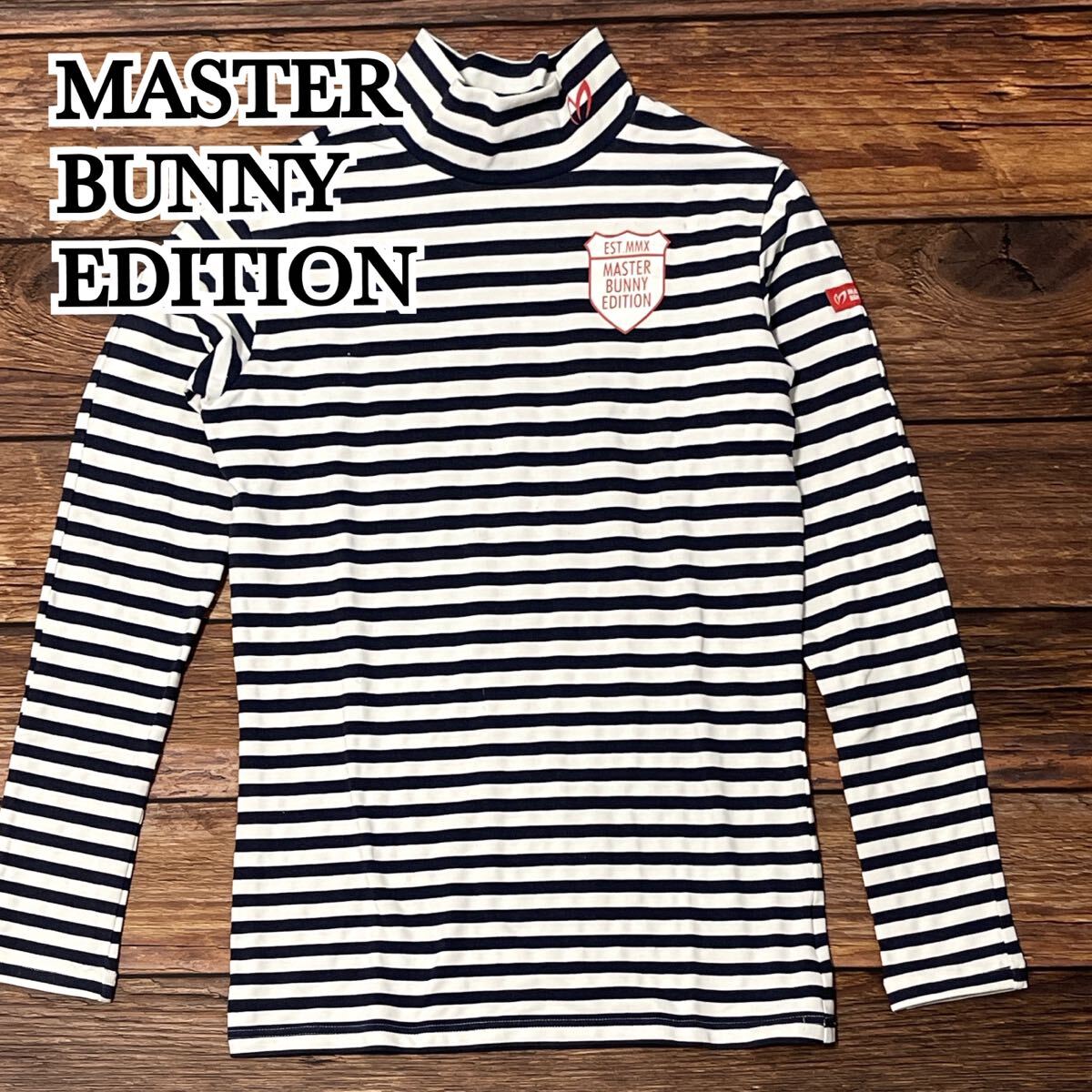MASTER BUNNY EDITION マスターバニーエディション ゴルフウェア レディース ゴルフ ハイネック ボーダー柄 ネイビー ホワイト サイズ0 S拍卖
