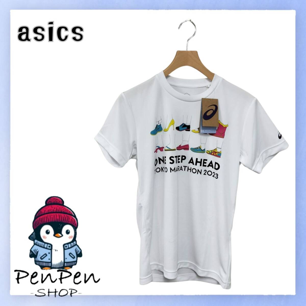 新品 未使用 asics アシックス 東京マラソン2023 記念Tシャツ 限定 S 白 ホワイト メンズ ランニング 半袖 シグネチャーTシャツ スポーツ 拍卖