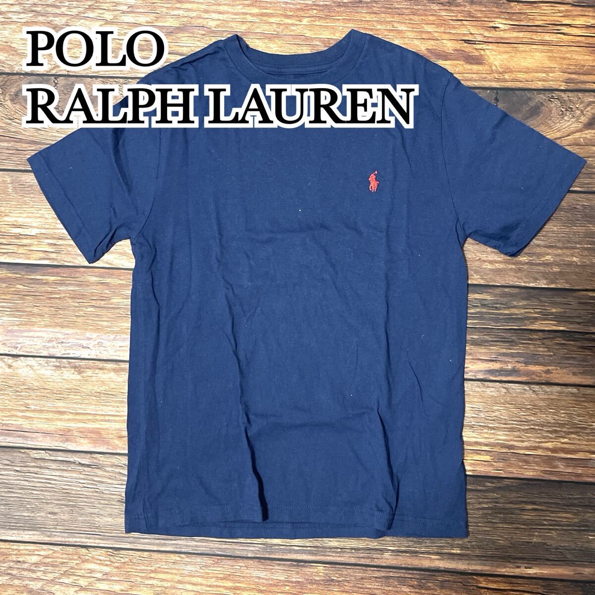 POLO RALPH LAUREN ポロ ラルフローレン Tシャツ 半袖Tシャツ 子供服 ロゴ刺繍 キッズ 男の子用 上品 春夏 紺 ネイビー M 150拍卖