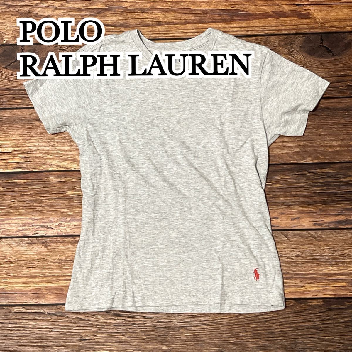 POLO RALPH LAUREN ポロ ラルフローレン 半袖Tシャツ 半袖 ポロラルフローレン トップス レディース 無地 シンプル クルーネック グレー M拍卖