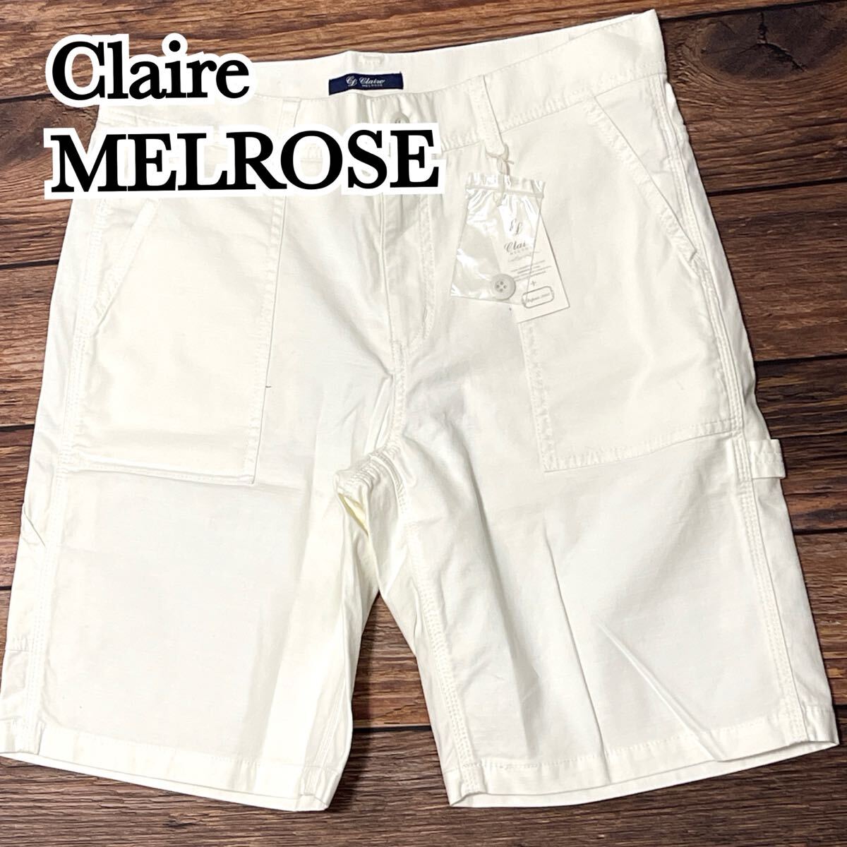 新品 未使用 Claire MELROSE クレール メルローズ パンツ ショートパンツ 膝丈 ストレッチ レディース ボトムス 春夏 ホワイト サイズ4 L拍卖
