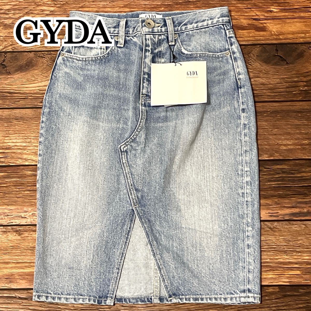 新品 未使用 GYDA ジェイダ デニムスカート タイトスカート ジーンズ スカート レディース ボトムス 膝下 カジュアル ブルー サイズ4 M拍卖
