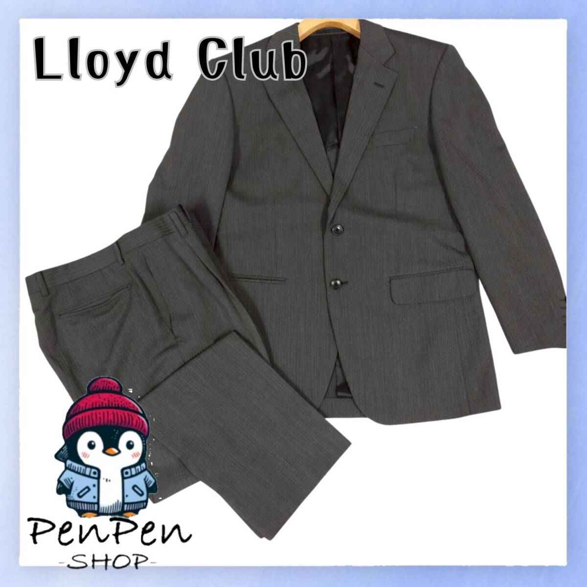 Lloyd Club ロイドクラブ メンズ スーツ セットアップ ウール混 洗える グレー A6サイズ Mサイズ 上品 ビジネス ウォッシャブル 通勤 就活拍卖