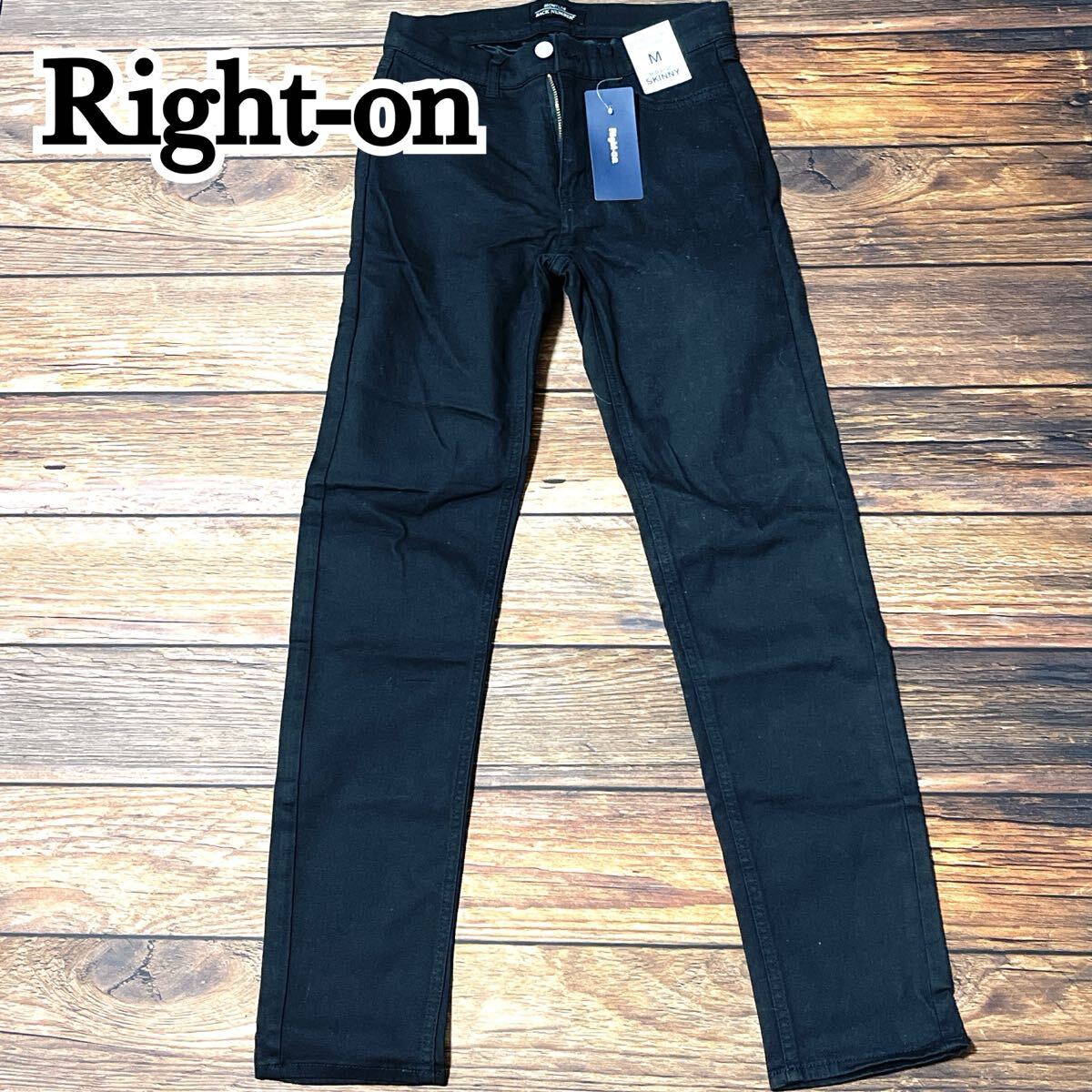 新品 未使用 Righton ライトオン BACK NUMBER バックナンバー スキニー パンツ ストレッチ 脚長効果 レディース ボトムス ブラック M拍卖