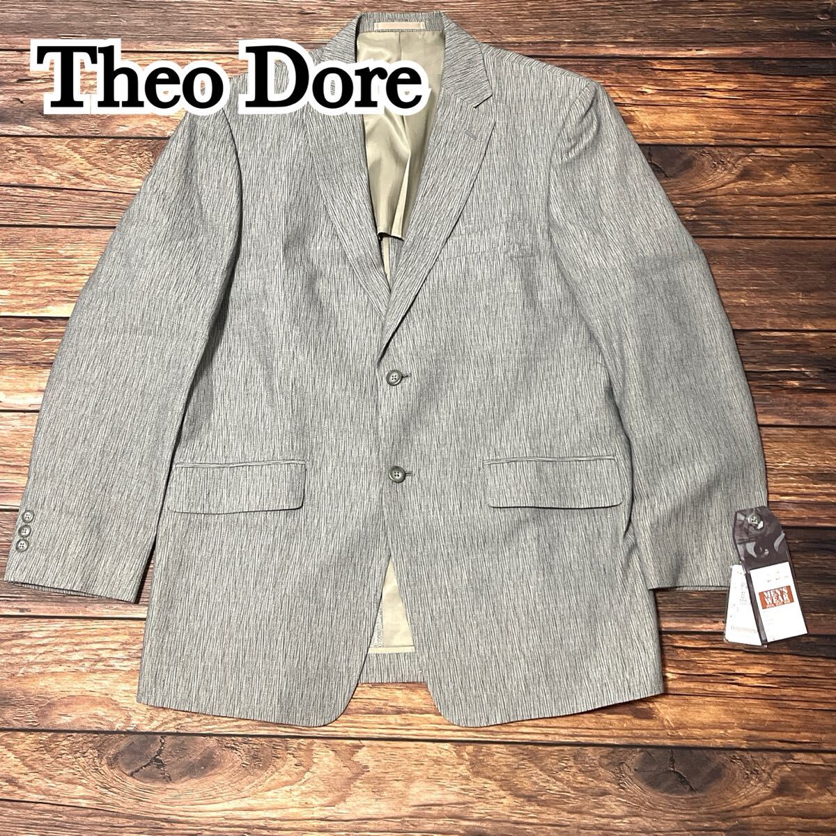 新品 未使用 Theo Dore セオドール ジャケット テーラードジャケット メンズ アウター アムンゼン柄 春夏秋 グレー サイズ100AB7 3L拍卖