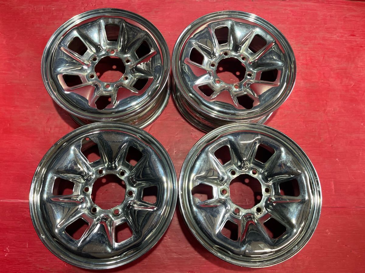 メッキ鉄ホイール 16インチ 6j+30? 139.7/6H 4本セット ハイラックス ハイエース拍卖