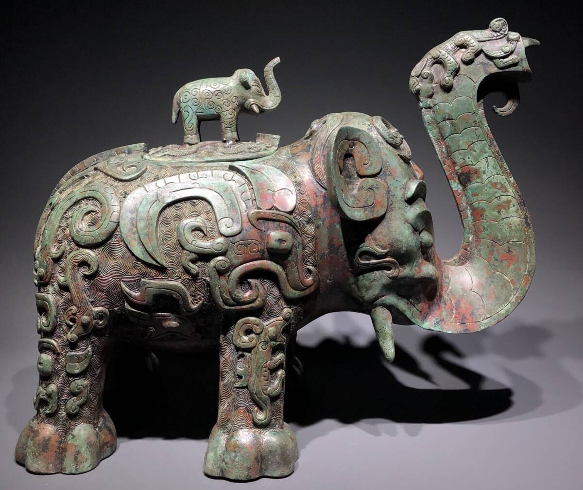 ▽鴻▽館蔵珍品 商朝時代 青銅器 象尊 時代物 中国古美術 骨董品拍卖
