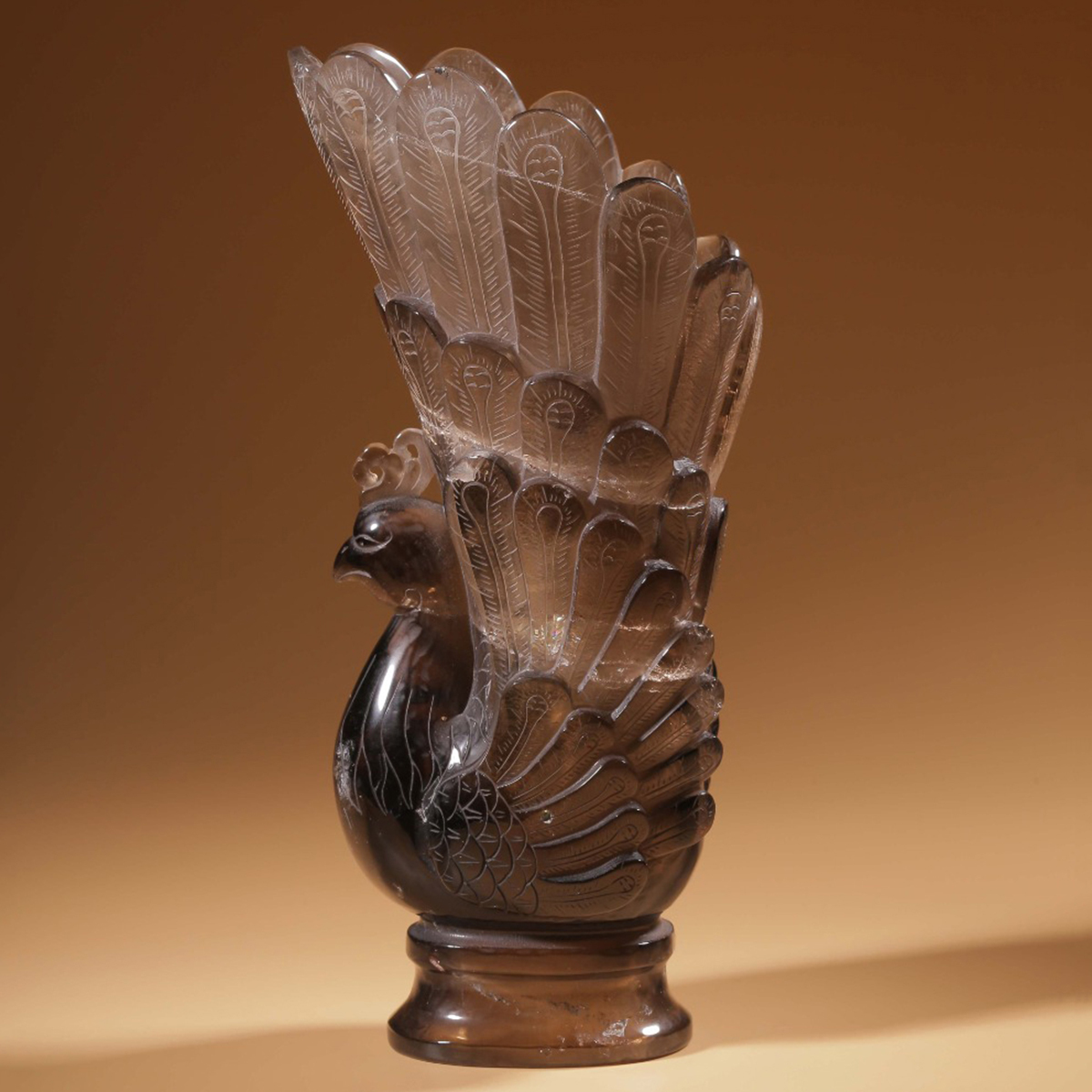 ▽鴻▽清時代 茶晶 鳳首杯 時代物 中国古美術 骨董品拍卖