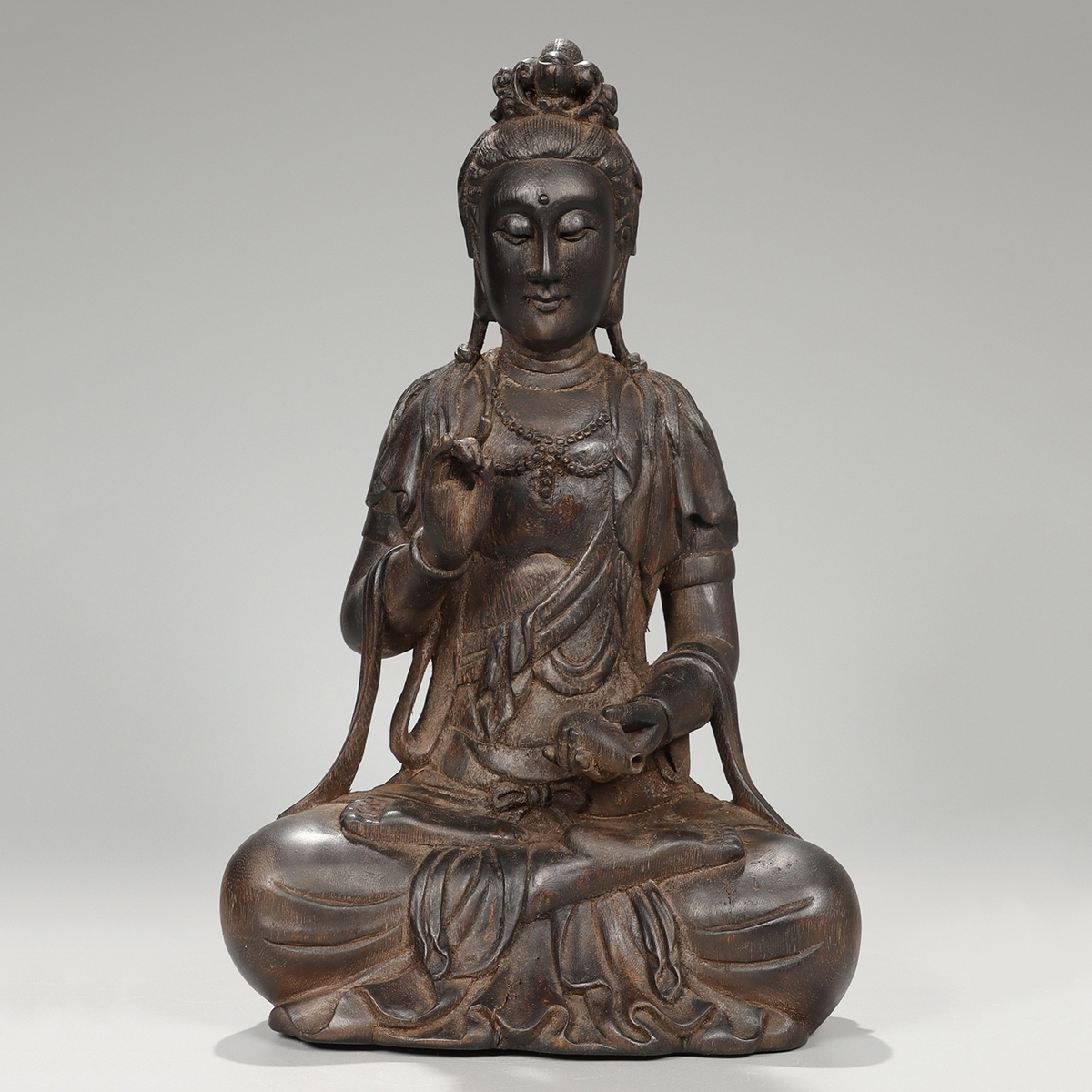 ▽鴻▽清朝時代 仏教古美術 珍材彫刻 浄瓶観音仏像 非常に良い香り 時代物 中国古美術 骨董品拍卖