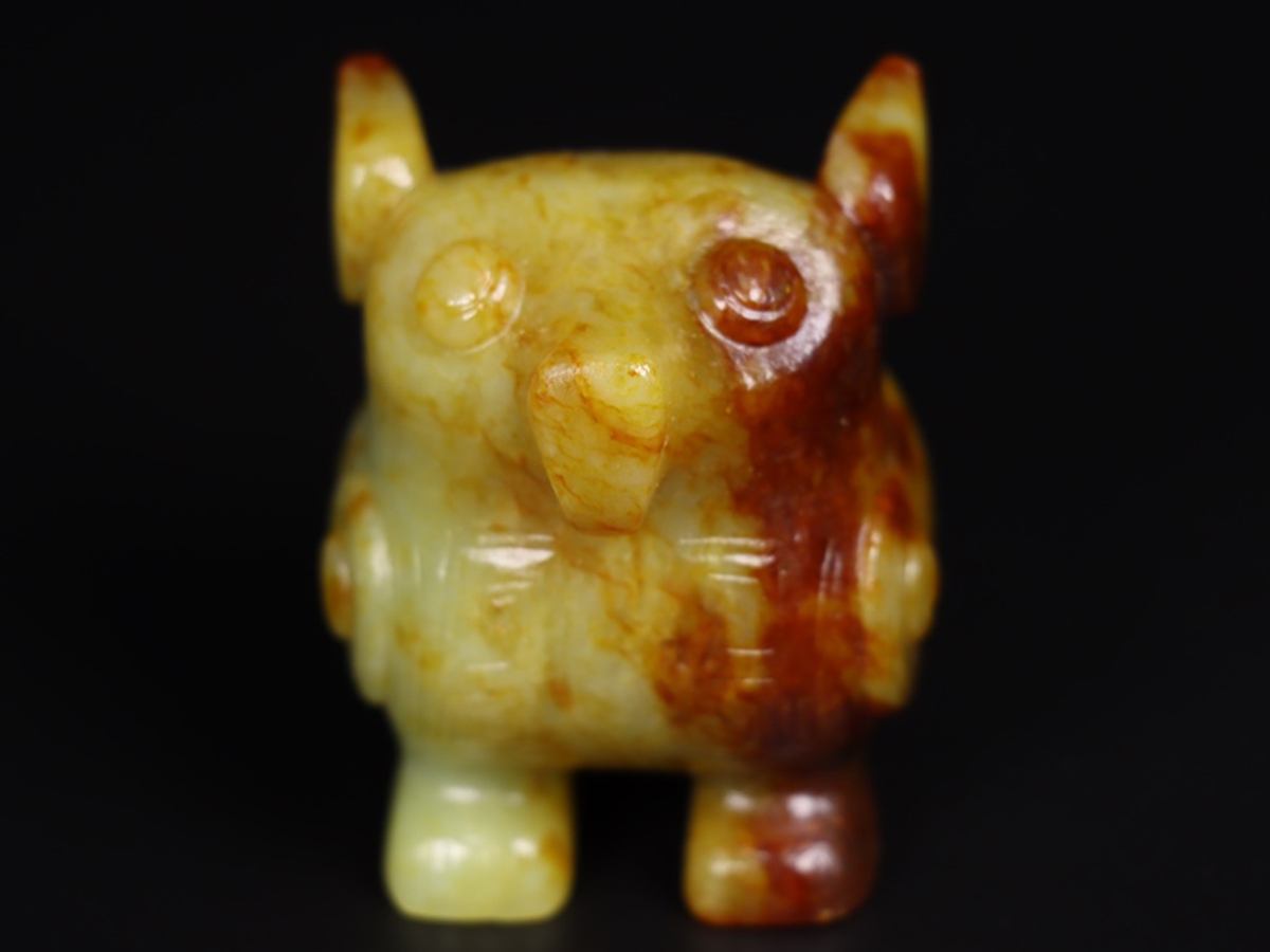 ▽鴻▽漢朝時代 高古玉 和田玉彫 瑞獣置物 共箱 時代物 中国古美術 骨董品拍卖