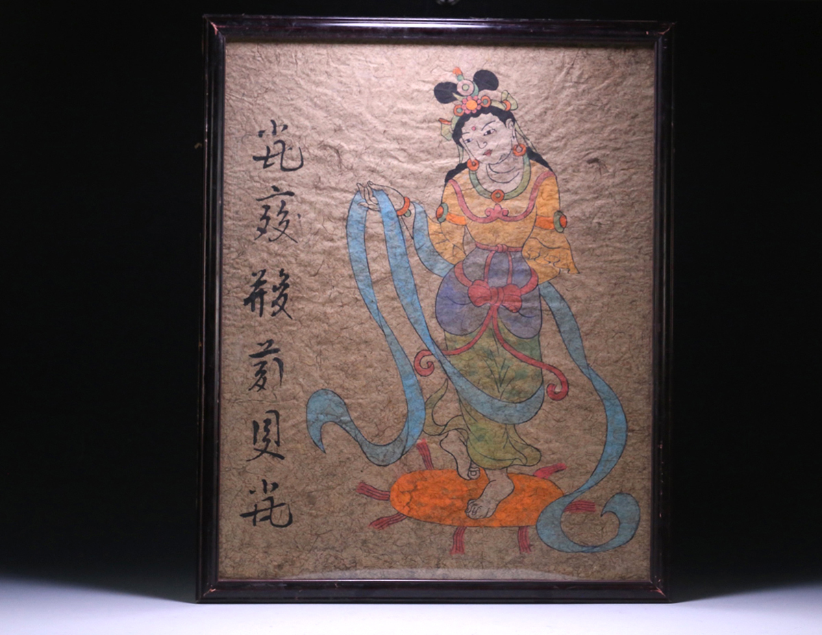 ▽鴻▽古書道【遼金代書画家 人物図 額装】 真筆肉筆 紙本 骨董書画 掛け軸 時代物 中国古美術 骨董品拍卖