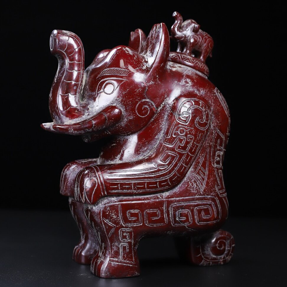 ▽鴻▽漢朝時代 高古玉 和田玉彫 象置物 時代物 中国古美術 骨董品拍卖