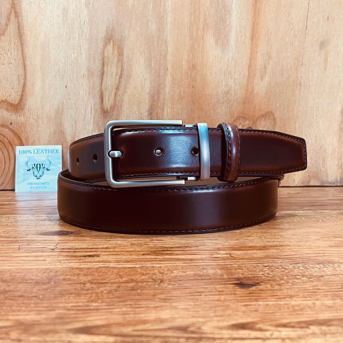 茶 牛革 調整可 イタリアンレザー フリーサイズ カジュアル メンズ ベルト ビジネス 紳士 スーツ 新品 本革 一円 1円 ブラウン拍卖