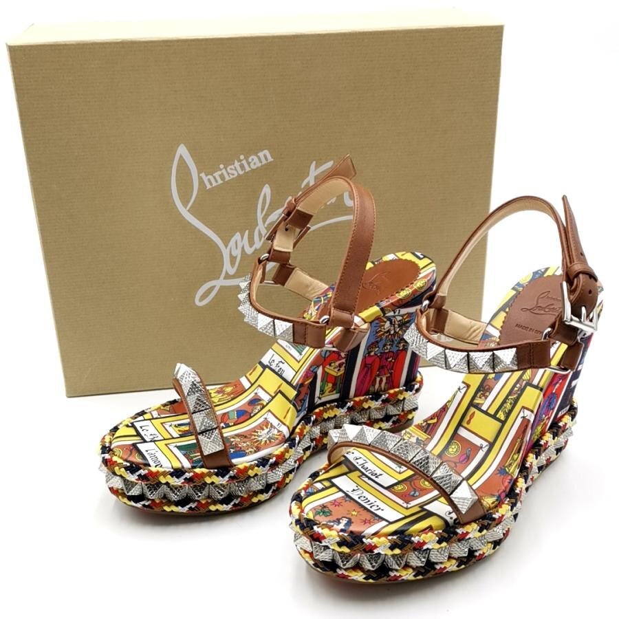 送料無料 超美品 クリスチャンルブタン Chiristian Louboutin サンダル エスパドリーユ 36 レディース拍卖