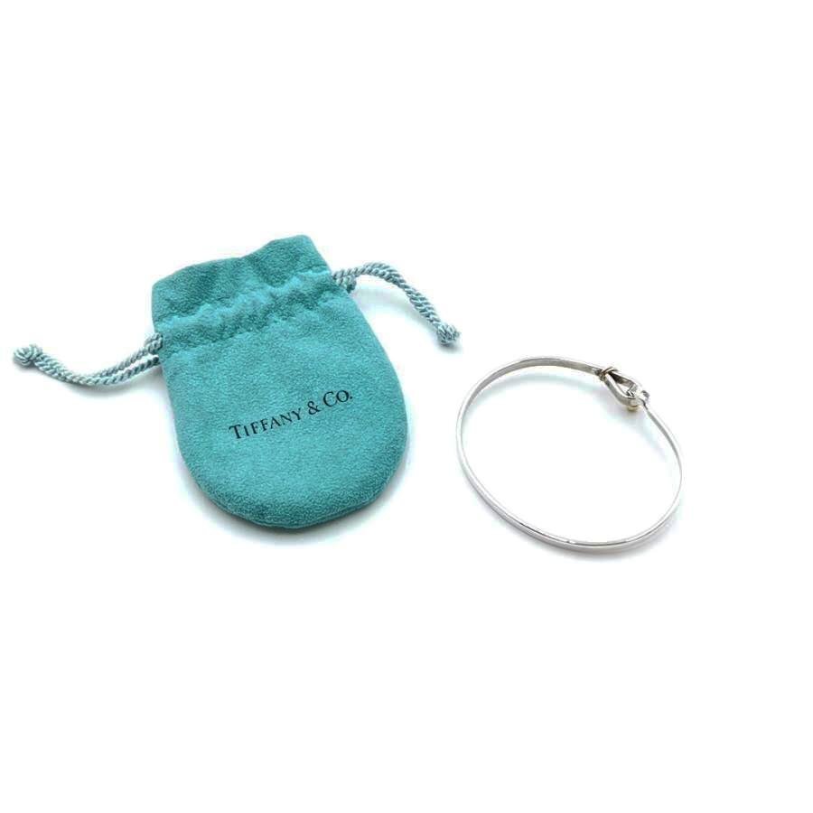 送料無料 美品 ティファニー TIFFANY&Co. フック&アイ バングル ブレスレット 小物 925 750 レディース拍卖