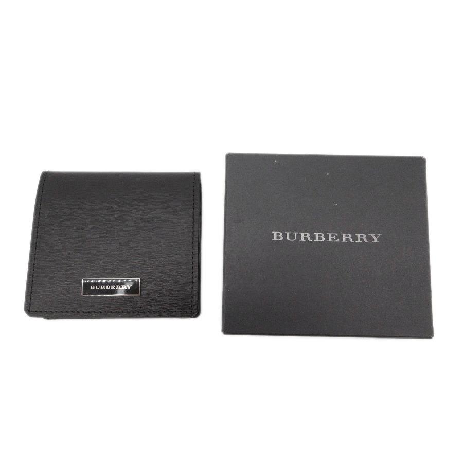 送料無料 超美品 バーバリー BURBERRY 財布 コインケース 小銭入れ レザー ボックス型 ノバチェック型 黒 メンズ拍卖