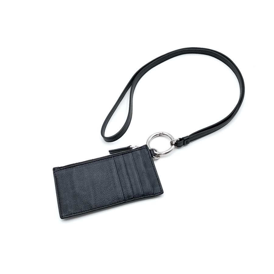送料無料 超美品 バレンシアガ BALENCIAGA ネックストラップ キコインケース カードケース レザー 伊製 イタリア製 黒拍卖