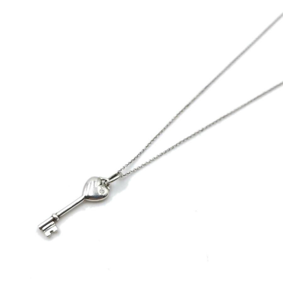 送料無料 超美品 ティファニー Tiffany&Co. ネックレス ペンダント ハートキー 1P ダイヤ シルバー レディース拍卖