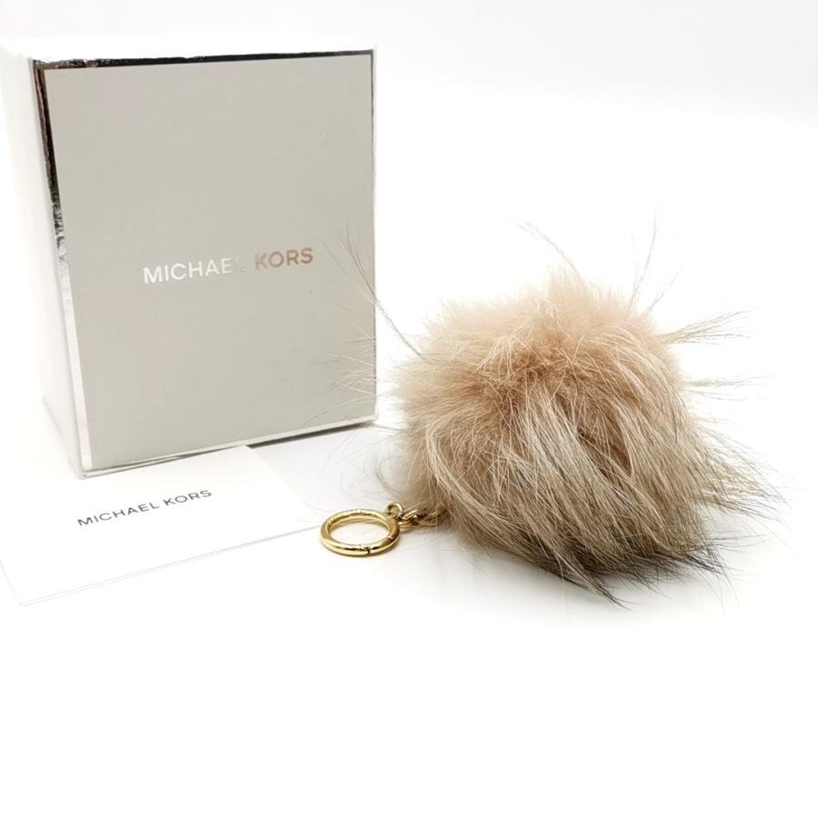送料無料 超美品 マイケルコース MICHAEL KORS バックチャーム キーホルダー ファー 小物 ファーチャーム レディース拍卖