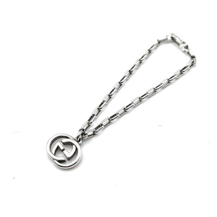 送料無料 超美品 グッチ GUCCI ブレスレット チャームブレス インターロッキングG シルバー 伊製 イタリア製 レディース拍卖