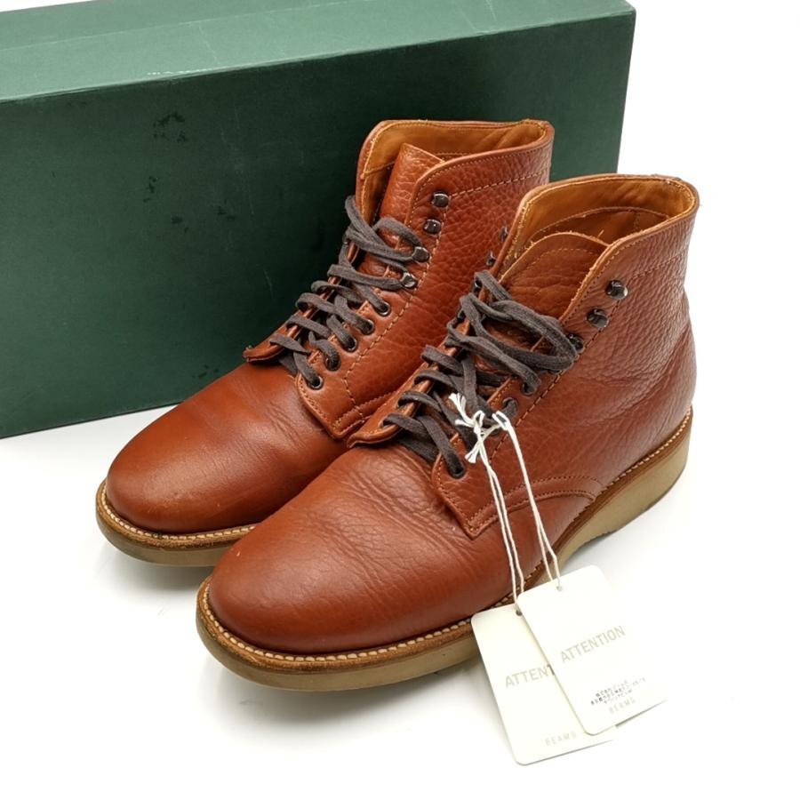 送料無料 美品 オールデン BEAMS Alden BEAMS別注 マンソンブーツ グレインカーフ プレーントゥ 7E メンズ拍卖