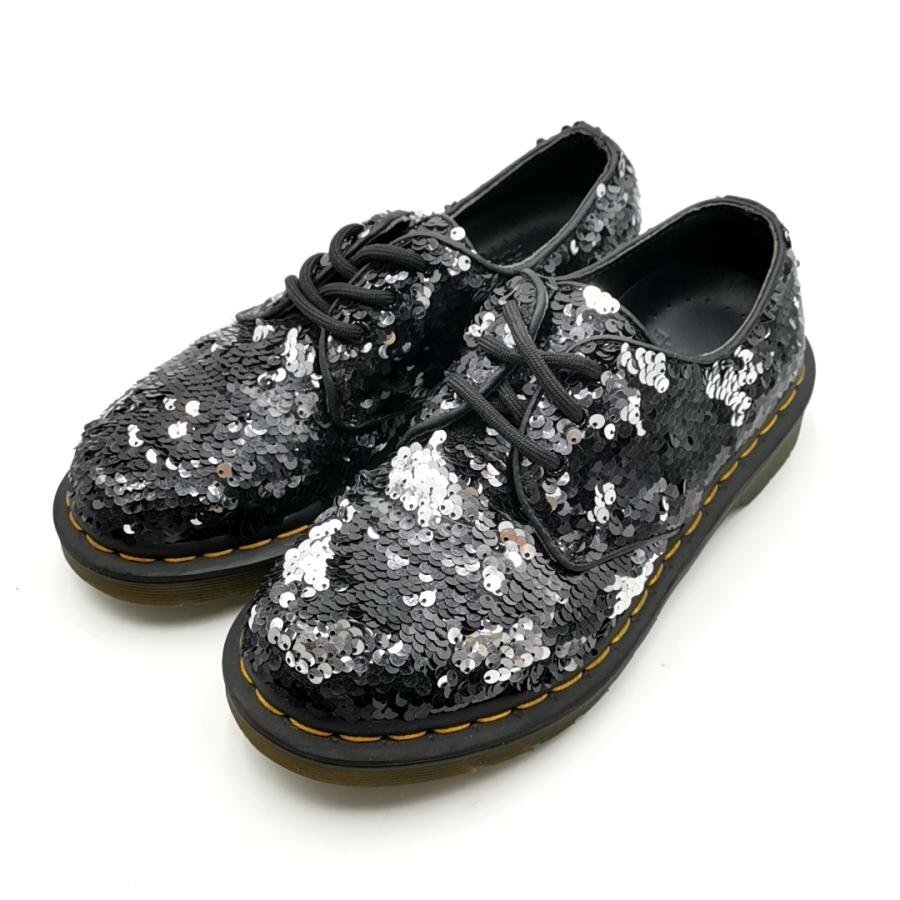 送料無料 美品 ドクターマーチン Dr.Martens 3ホールブーツ SEQUIN シークイン スパンコール UK3 レディース拍卖