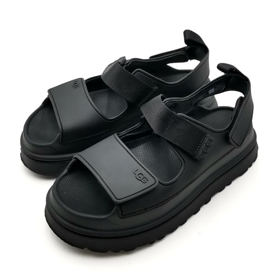 送料無料 超美品 アグ UGG サンダル ストラップ 靴 シューズ ゴールデングロウ 24cm 黒 ブラック系 レディース拍卖
