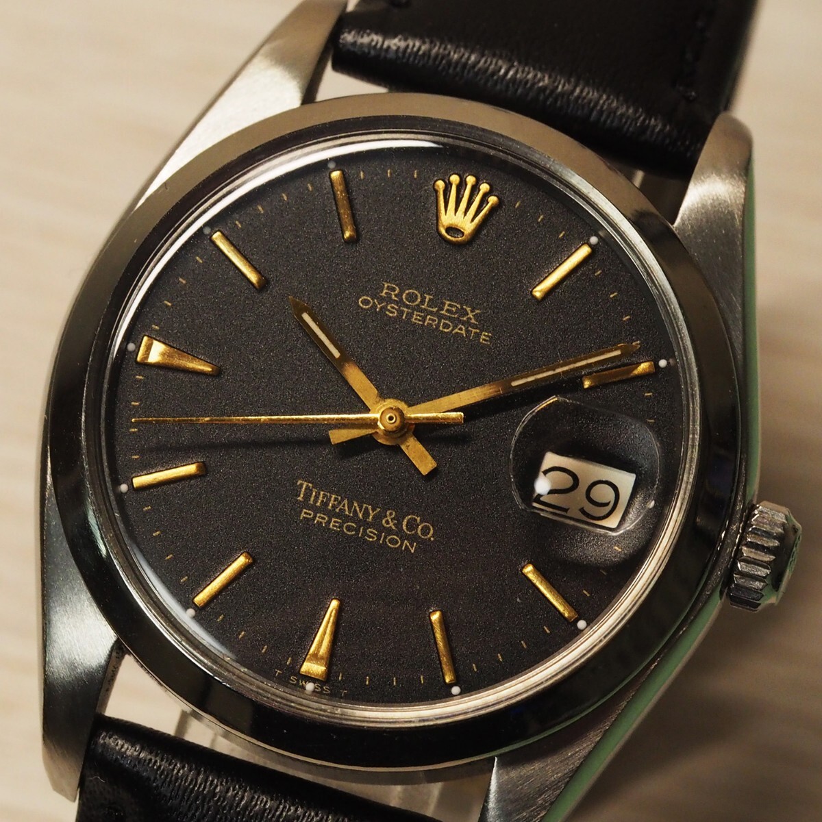 ROLEX 6694 OYSTERDATE 稼働品 ロレックス 手巻き マットブラック文字盤 ヴィンテージ拍卖