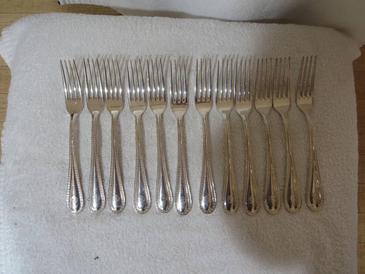 銀製品 食器メーカーMarguise Noruake E,P,N,S JAPAN /フォーク60g 12本 中古拍卖