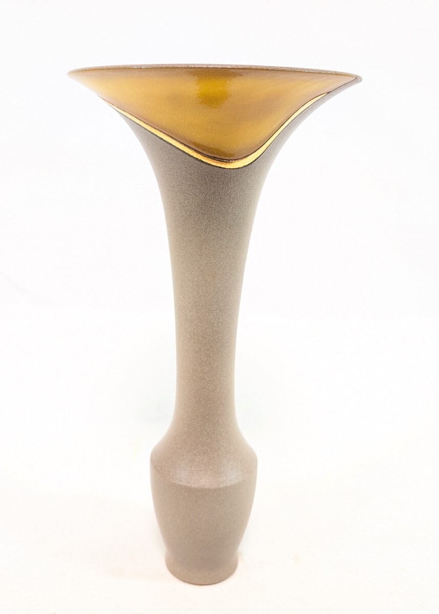 【未使用】花瓶 花器 花入 華道 いけばな 池坊 花入れ フラワーベース 陶器 フラワーアレンジメント 師範所蔵品 焼物 京焼 華善 在銘 40拍卖