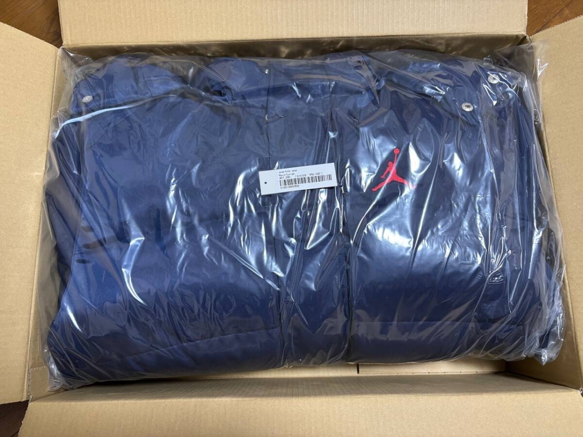 新品 Supreme x Jordan Puffer Jacket Navy L シュプリーム ジョーダン ダウン拍卖