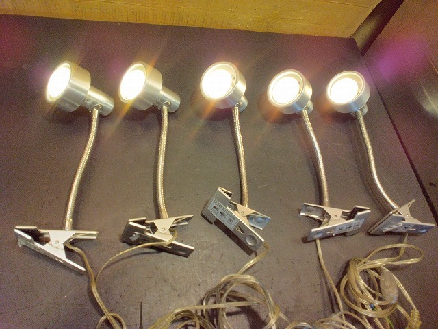 【A-3144】クリップライト 5点セット 電球5個付き デスクライトデスクライト スタンドライト 白熱照明器具 SPOT-LMR40C拍卖