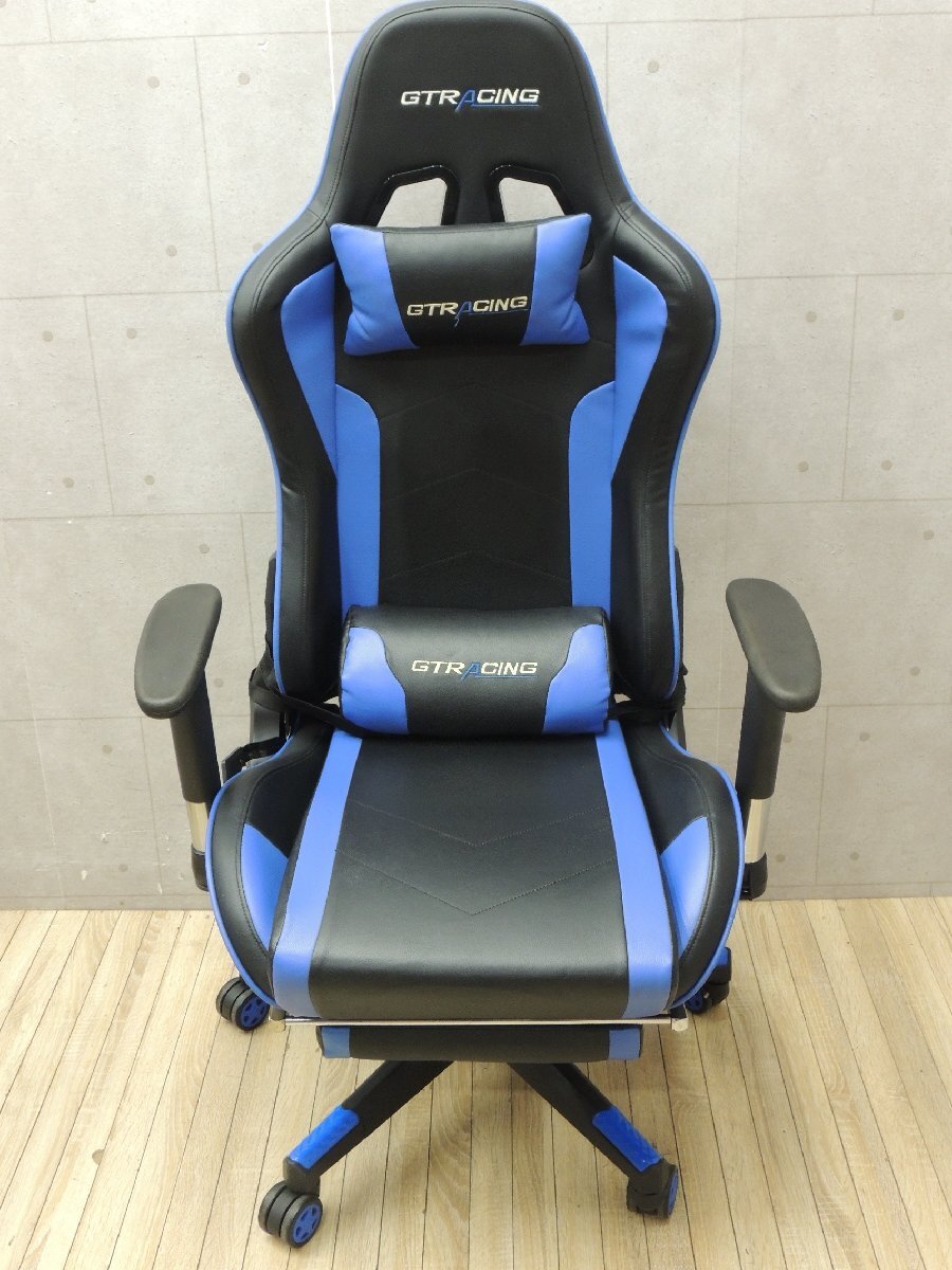 W1974■GTRACING■ゲーミングチェア■ゲーム用 PCチェア■オットマン付きチェア■アームレスト フットレスト■昇降 リクライニング拍卖