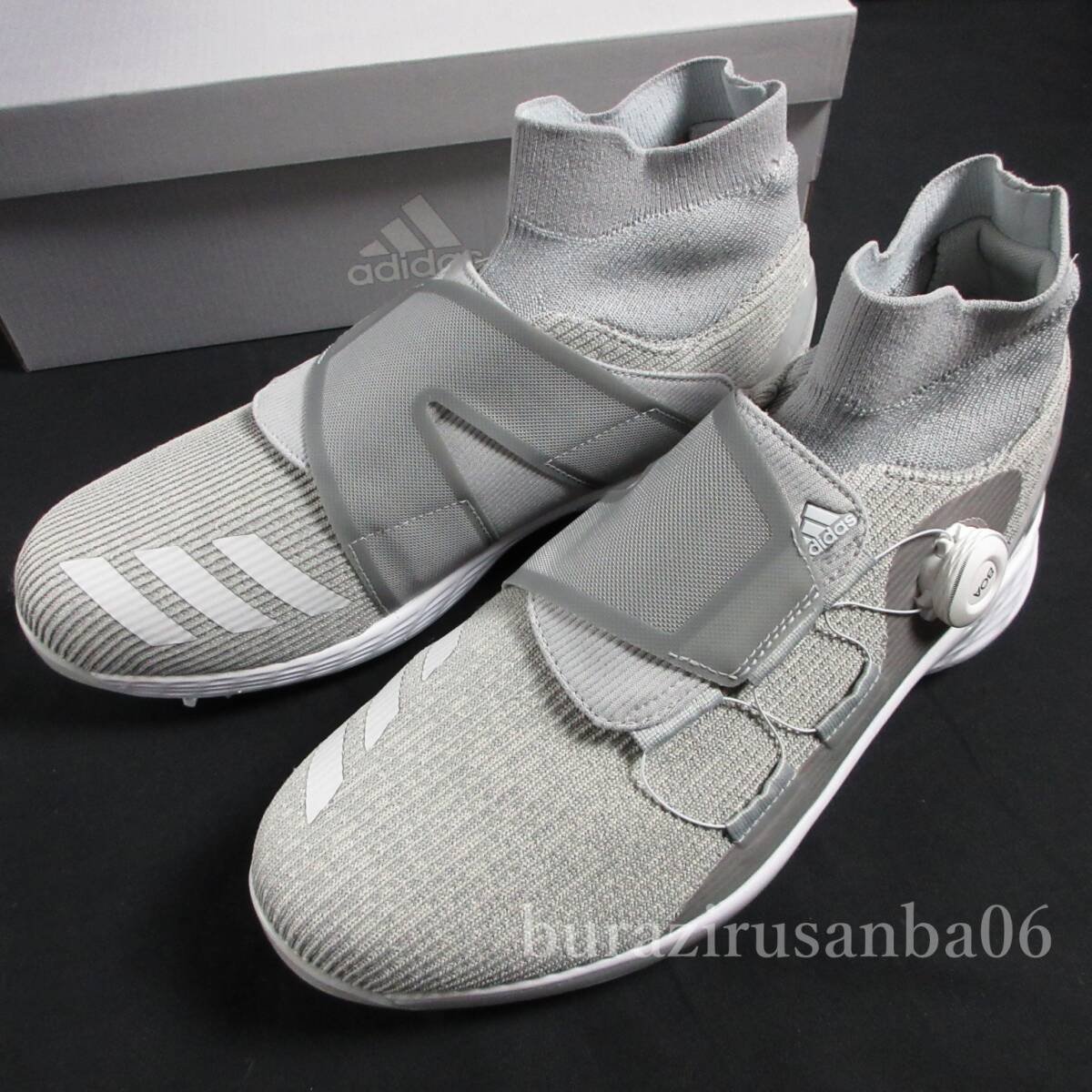 定価25300円 新品正規品 アディダスゴルフ 高級防水BOA仕様ゴルフシューズ アディダス ゼッドジー21モーションボア シルバーグレー 26㎝拍卖