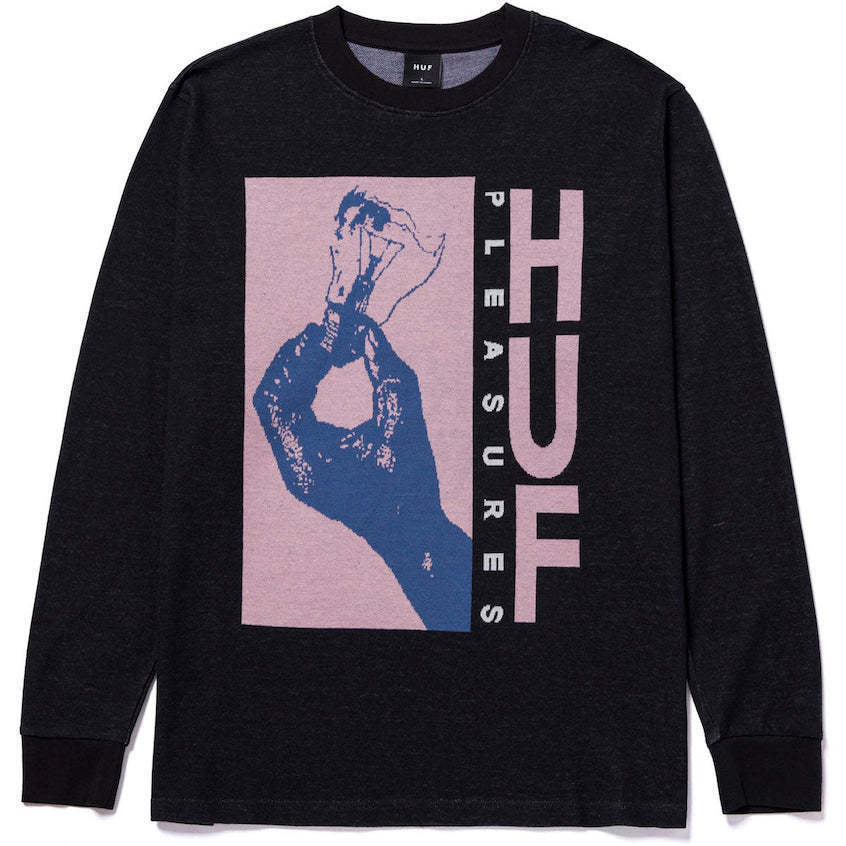 HUF Pleasures Light Up Jacquard L/S Shirt Black L Tシャツ拍卖