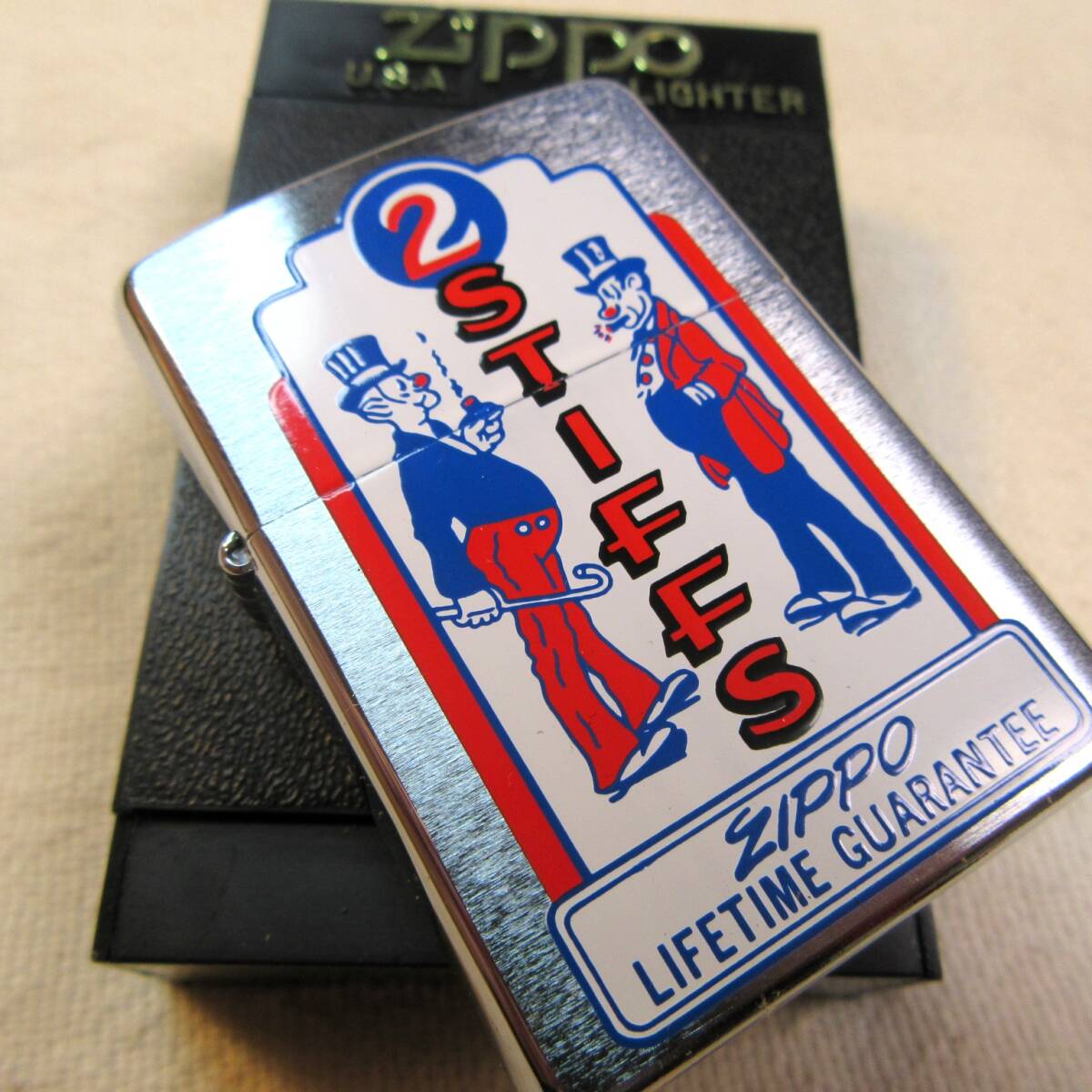 8.未使用Zippo【2 STIFFS】オイルライター/LIFETIME GUARANTEE/タバコ/アメリカ/ジッポー/USA/火/喫煙具拍卖