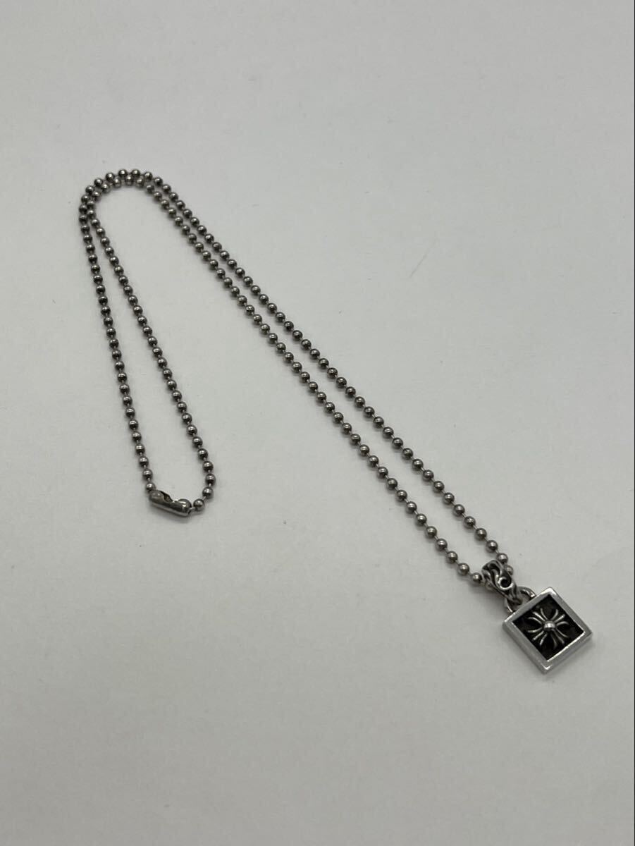 1スタ クロムハーツ CHROME HEARTS フレームド CHプラス ネックレス チャーム SV925 STERLING ボールチェーン アクセサリー拍卖