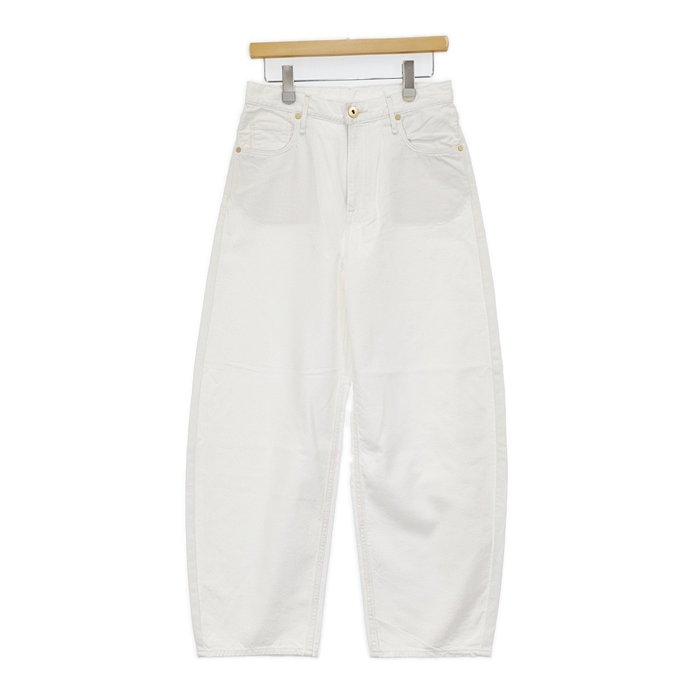 upper hights conte 131111202WHT サイズ24 バルーン バレルレッグ デニムパンツ ホワイト アッパーハイツ 5-0930G 271171拍卖