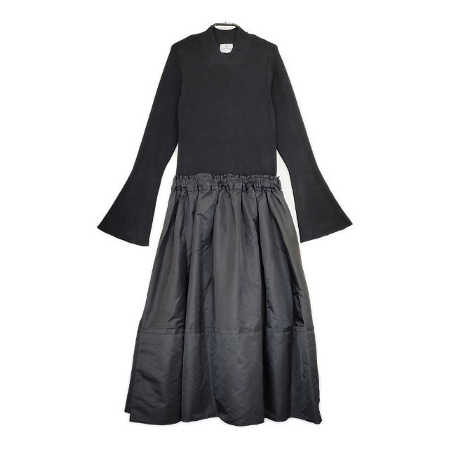 LANVIN en Bleu ドッキング ワンピース ブラック ランバンオンブルー 5-0917T 260552拍卖