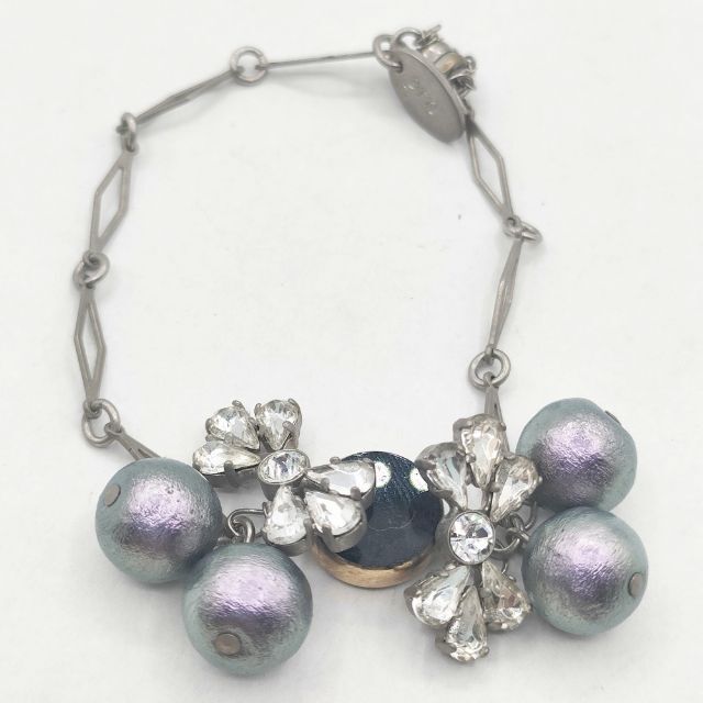 petite robe noire コットンパール ブレスレット ブラック グレー シルバー プティローブノアー 5-1012G 270768拍卖