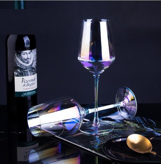 新入荷2 ピースセット 結婚式 乾杯 ワイングラス パーティー ワイン ギフト レインボー プレゼント コップ ガラス 食器 おしゃれ拍卖