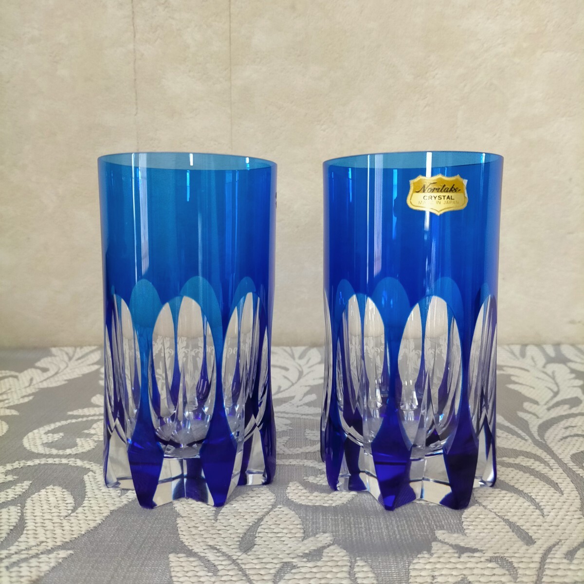 未使用保管品  ノリタケ クリスタル製切子?グラス  ペアで   拍卖